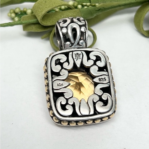 John Hardy Citrine Batu Pendant .925 / 18K Gold - Picture 8 of 11